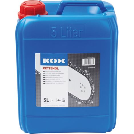 KOX – Huile adhérente pour chaîne de tronçonneuse 5L – Viscosité optimale – Protection contre l'usure – Pour bois dur et teck