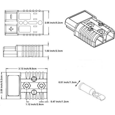 Kit de connecteur rapide de batterie de treuil électrique de voiture, 175 ampères, 1/0 Awg, remplacement de PC ignifuge (1/4)