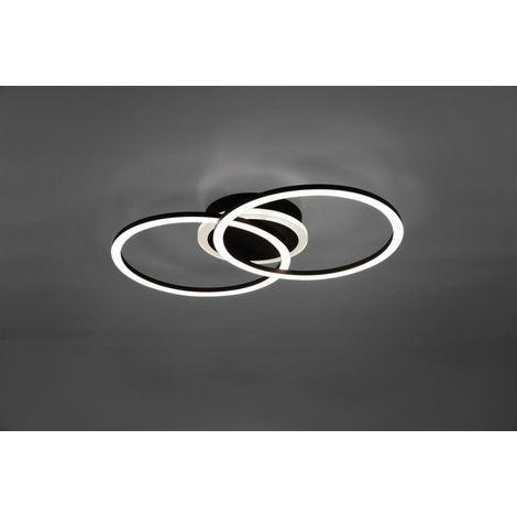 Plafonnier Led Venida Double Cercle Noir 25w Dimmable L50 cm Trio Lighting (1/2)
