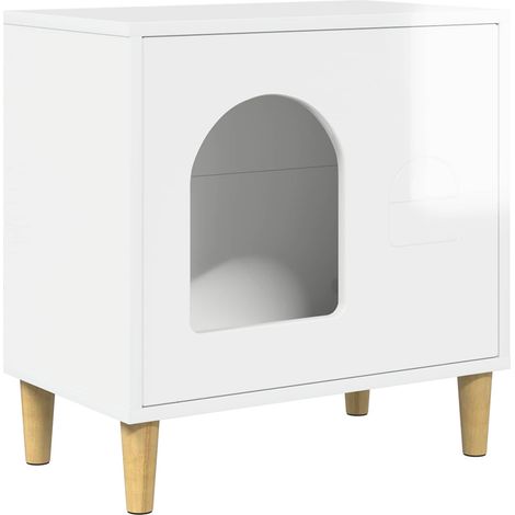Maison pour chat Blanc Brillant 51 x 30 x 52 cm (1/5)