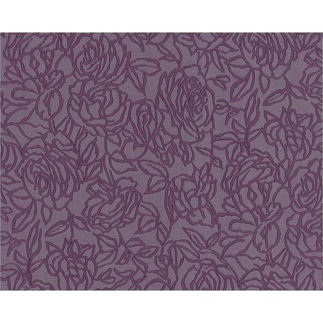 Flowers wallcovering wall EDEM 9040-29 hot embossed non-woven wallpaper embossed with floral ornaments shiny violet red lilac 10.65 m2 (114 ft2) (1/5)