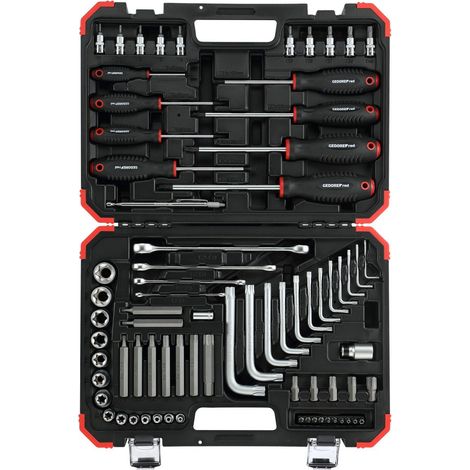 Gedore – Coffret multi-outils 75 pièces – Acier chrome-vanadium – Boîtier compact noir et rouge – Dimensions 38,3 x 27,2 x 8 cm (1/5)
