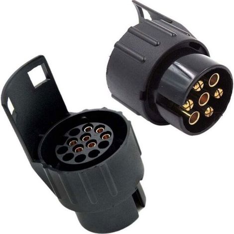 Adaptateur Fiche 7 Broches vers 13 Broches - ISO 11446 - ISO 1724 - Système Remorque 12 V - Lot de 2 (1/4)
