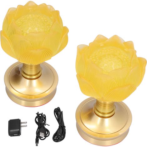 Lot LED Bouddhiste 3 Couleurs Réglables Lampe Fleur de Lotus pour Foi Bouddhiste Prise US 110-240V (1/5)