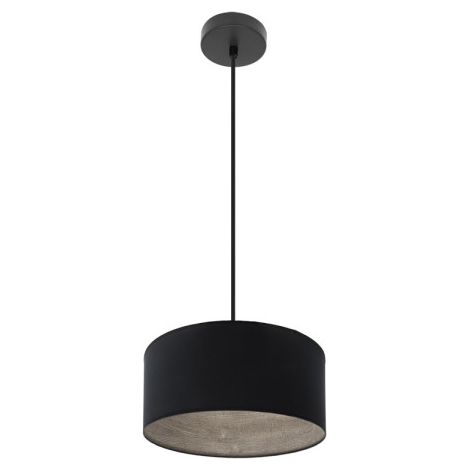 FABRILAMP Colgante Tania 1xe27 Negro/negro-madera Gris Regx30x30 Cm (1/2)