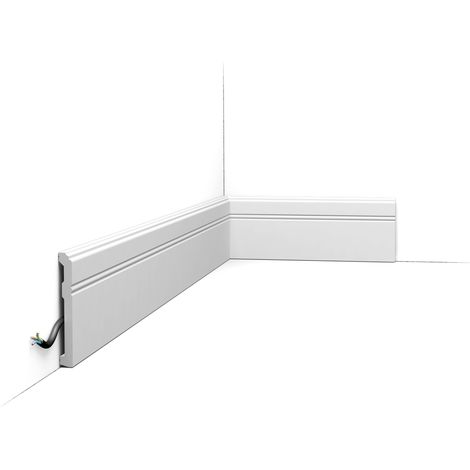 Pack de 4 mètres Plinthe moderne avec cannelures SX105 - L200 x H10,8 x L1,3 cm - ORAC DECOR