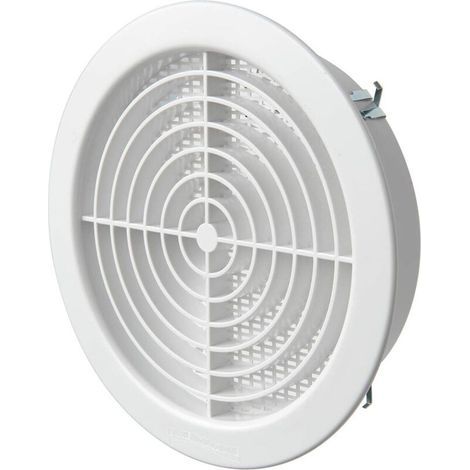 Grille ronde a encastr. avec moustiquaire d.160 blanc-pass air 135cm2, Grille aération VMC (1/5)