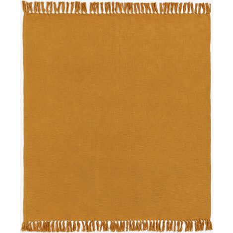 Couverture Plaid Gradd SKLUM Moutarde