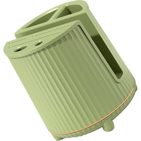 Porte-couteaux rotatif multifonctionnel sur pied, en tôle d'acier colorée, pour la cuisine. Grande capacité, égouttoir à couteaux, porte-baguettes, un seul niveau, vert avocat. (1/5)