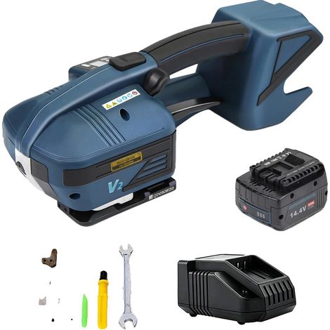 Banderoliermaschine, automatische Spannvorrichtung, Dual-Batteriesystem, 1 Batterie (1/2)