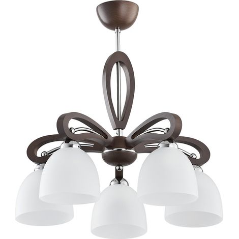 Lustre Alfa Gracja Vigo bois foncé/blanc 5xE27 60W (1/3)