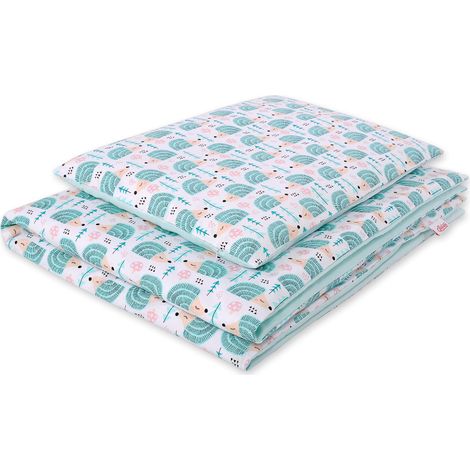 Biancheria da letto per bambini in cotone double-face, 2 pezzi - ricci alla menta (1/3)