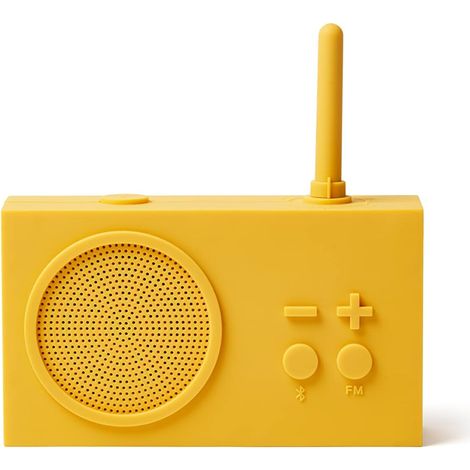 Enceinte Bluetooth Portable et Poste Radio FM, Etanche avec Batterie Rechargeable - Jaune (1/5)