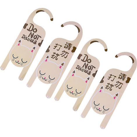 Panneau de porte en PVC avec inscription « Ne pas déranger », livré avec 4 crochets de fixation en plastique. (1/5)