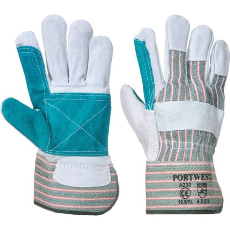 Gants de travail Portwest DOCKER PAUME DOUBLEE Vert / Gris 12 (1/3)