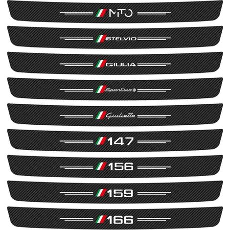 (Coffre 1 pièce - Noir et blanc) Film protecteur autocollant pour seuil de porte arrière et pare-chocs de coffre, compatible avec Alfa Romeo Sportiva Giulia Giulietta 159 156 MITO Stelvio 147 166 (1/5)