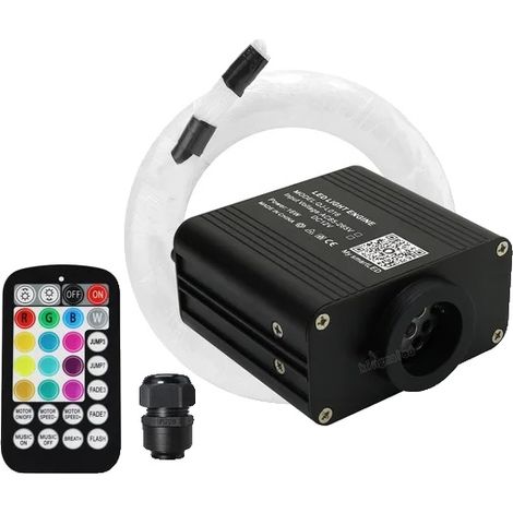Lumières à fibre optique, contrôle intelligent par application, effet de ciel étoilé scintillant, Prise de cigarette de voiture-c, Mélangé 310 brins 3M (1/2)