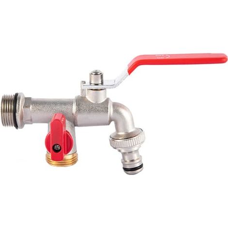 Robinet extérieur à sortie unique, entrée mâle 3/4 pouce, sortie 3/4 pouce, rouge (1/4)
