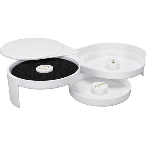 Boîte à sel et sucre 3 couches distributeur de verre à cocktail margarita outil d'assaisonnement avec compartiments séparés pour bar, maison, fête (1/5)