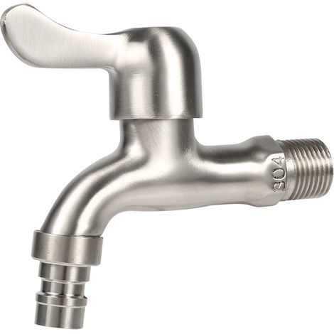 Robinet machine à laver G1/2, acier inoxydable 304 chromé, eau froide, bec pointu, robinet de vidange pour lave-linge, qualité professionnelle. (1/3)