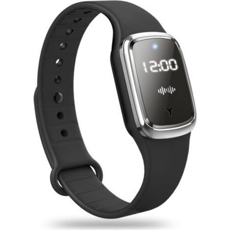 Black anti-mosquito bracelet, USB rechargeable ultrasonic waterproof mosquito repellent watch for indoor and outdoor use, adults and children (1/5)