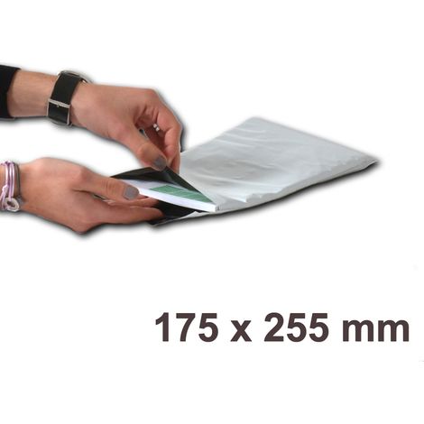 Lot de 10 Enveloppes plastiques blanches opaques FB01 - 175x255 mm