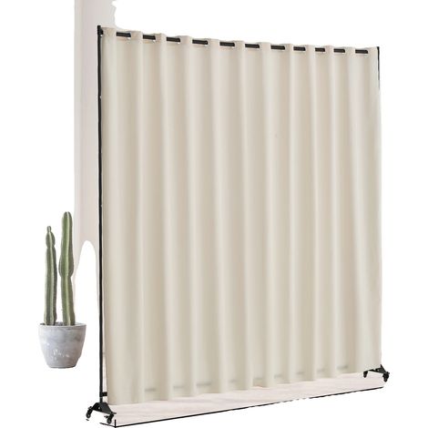 Paravent, Cloison en Tissu, Design Flexible, Panneau Unique Beige (1/2)