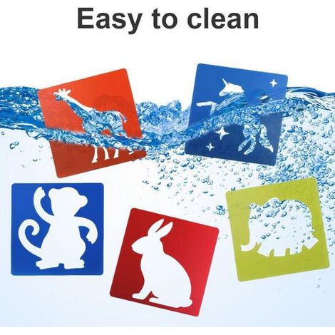 Childrens Stencils Set of 12 Animal Stencils 20 x 20 cm Large Reusable Stencils for Children 4 8 Years Old Drawing POCHOIR CREATIF (1/5)