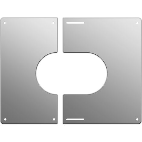Sivac – Plaque de finition carrée inox 200 mm – Largeur 402 mm – Longueur mini 402 mm – Longueur maxi 484 mm – Pour fumisterie