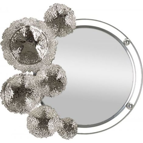 Specchio mauro ferretti elegante argento 55 cm rotondo