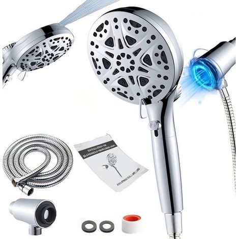 Soffione doccia con filtro, potenti ugelli integrati, supporto magnetico e tubo flessibile da 1,5 m. (1/5)