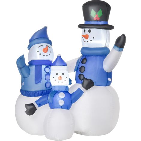Pupazzi di Neve Gonfiabili H120 cm Luminosi con LED Blu (1/5)