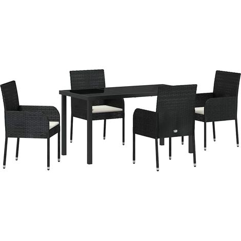 Maison Exclusive - Conjunto de Comedor de Jardín 5 uds. Negro rat (1/5)