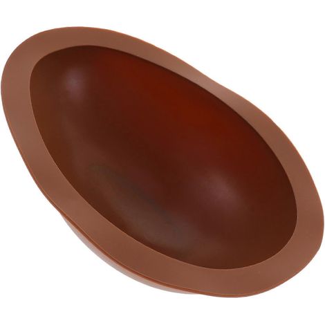 Moules en silicone en forme d'œuf, moules à bonbons flexibles, lot de 2 pour la cuisson, silicone marron. (1/4)