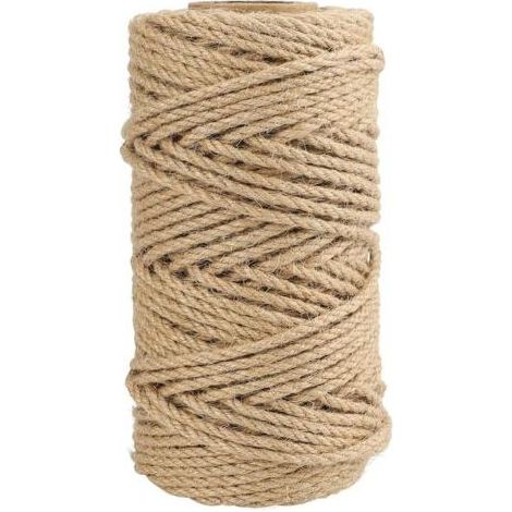 4mm Corde Jute,50M Corde Chanvre, Corde de Jardin en Chanvre,Ficelle de Chanvre pour Jardin, Bricolage, Décoration (1/4)