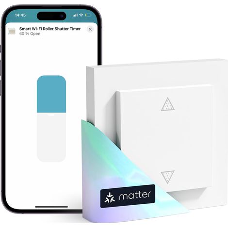 Interrupteur Volet Roulant Connecté WiFi Compatible avec Home, Interrupteur de Rideau Domotique, Commande Vocale et Contrôle à Distance (FIL NEUTRE REQUIS) (1/5)