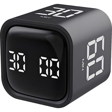 Minuteur de Productivité avec Comptes à Rebours 5/10/30/60 Min, Alerte Sonore et Vibration Réglable, Chronomètre Intelligent pour Bureau, Études, Tâches, TDAH (1/5)