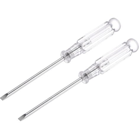 CCYKXA Mini tournevis à fente, tête plate de 3,0 mm avec poignée transparente pour petits appareils, 2 pièces (1/4)