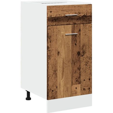 Mobiletto da cucina pratico e funzionale 40 x 46 x 81 cm in legno composito finitura effetto legno anticato 020050738
