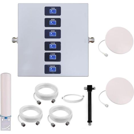 Amplificateur Reseau Mobile Amplificateur GSM 6 Bandes Améliorez 2G/3G/4G/5G, Deux Antennes D'intérieur (1/5)