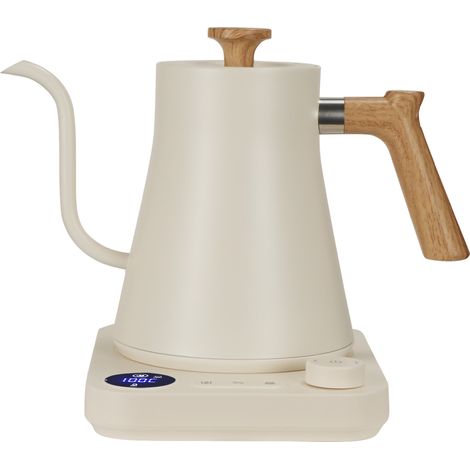 Bollitore elettrico a collo d'oca in acciaio inox, controllo preciso della temperatura, funzionamento ultra silenzioso, spegnimento automatico, adatto per caffè e tè, temperatura regolabile - bianco.