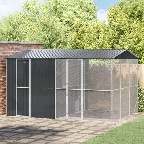 Vidaxl – Cage pour oiseaux extérieure anthracite 430 x 310 x 247 cm – Acier galvanisé résistant aux intempéries – Design moderne et épuré