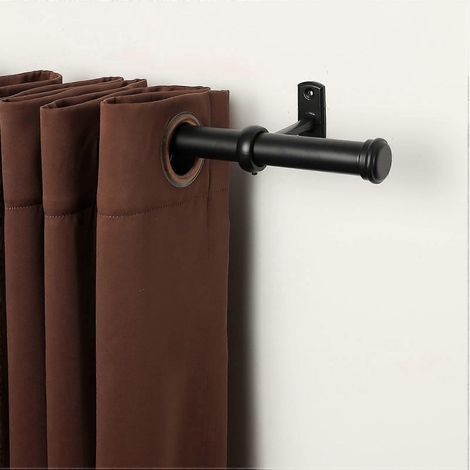 Supports de tringle à rideaux à fixation plafond, supports de plafond robustes, adaptés aux tringles à rideaux de 1 pouce (ensemble de 4 pièces, noir) (1/5)