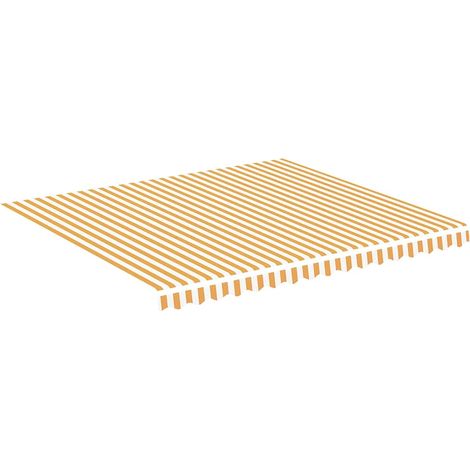 Tessuto di Ricambio per Tenda da Sole Giallo e Bianco 4x3,5 m (1/4)