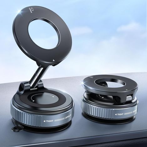 Autohandyhalterung, Autohandyhalterung mit Saugnapf, mit 20 N56-Magneten und 360°-Klappmechanismus, magnetische Autohandyhalterung, kompatibel mit iPhone 16, 15, 14, 13, 12 Pro Max, schwarz.