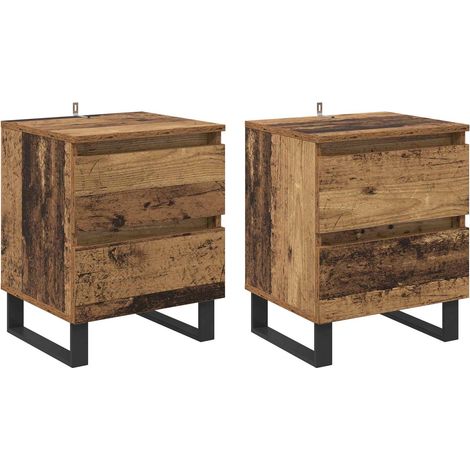 Maison Exclusive - Armadio da Notte 2 pcs Legno vecchio 40 x 35 x 50 cm