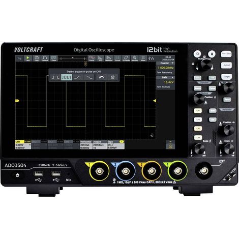 VOLTCRAFT ADO-3504 Oscilloscopio digitale 350 MHz 2.5 Gsa/s 250 Mpts 12 Bit Memoria digitale (DSO) 1 pz. (1/5)