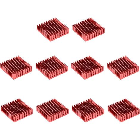 Dissipateur Thermique à Encoche Croix Chaleur pour Stepper Motor 3D Imprimante 40x40x11mm Rouge 10Pcs (1/3)