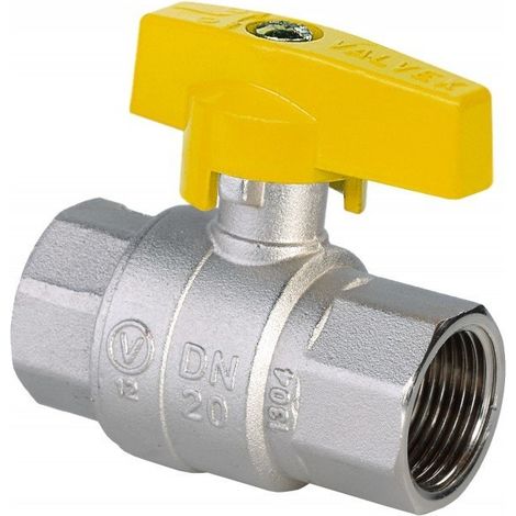 Valvola a sfera per gas nichelata con farfalla in alluminio (MAI) ORION (versione NN) 1 pollice