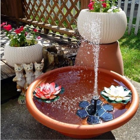 Fontaine Extérieur de Jardin, Fontaine a Eau, Deco Jardin, Fontaine Solaire, Mini Pompe a Eau, Fontaine de Jardin en Pierre (1/4)